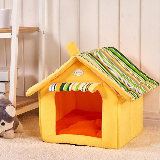 Cozy cottage striped indoor pet house bed for dogs and cats - photo 2