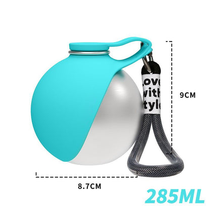 Portable stainless steel dog water bottle with silicone bowl - photo 8