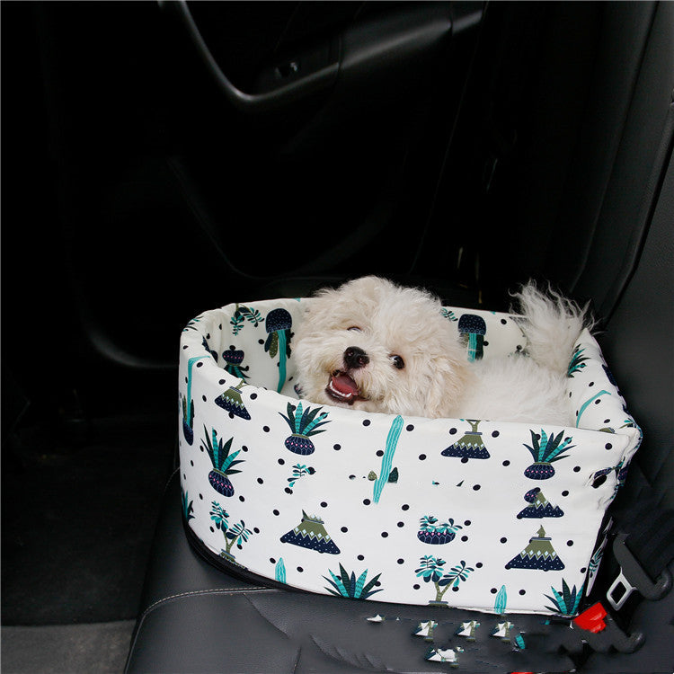 Printed travel car seat pet bed for small dogs and cats - photo 1