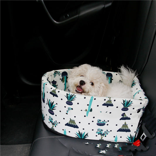 Printed travel car seat pet bed for small dogs and cats - photo 1