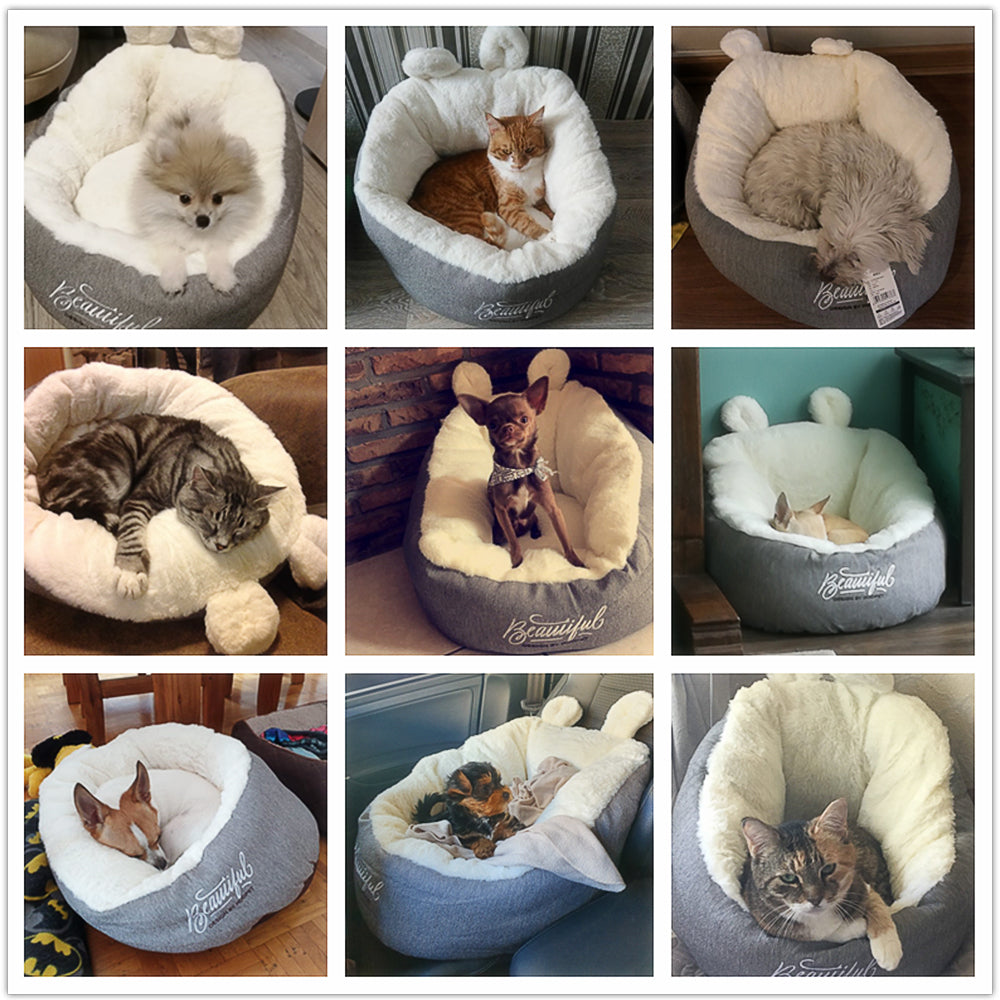 Self-warming cozy cave pet bed for small dogs and cats - photo 8