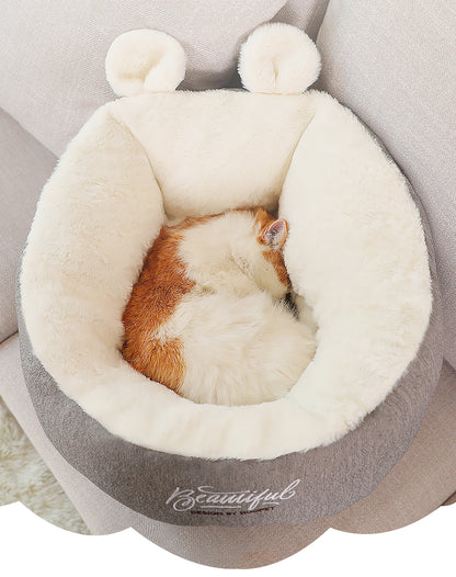 Self-warming cozy cave pet bed for small dogs and cats - photo 2