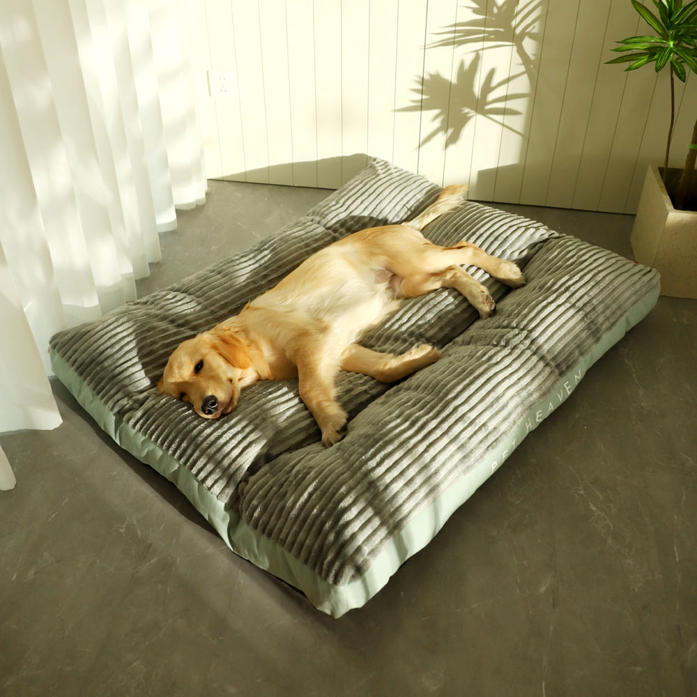 Plush corduroy orthopedic dog mattress, washable flat pet bed - photo 7