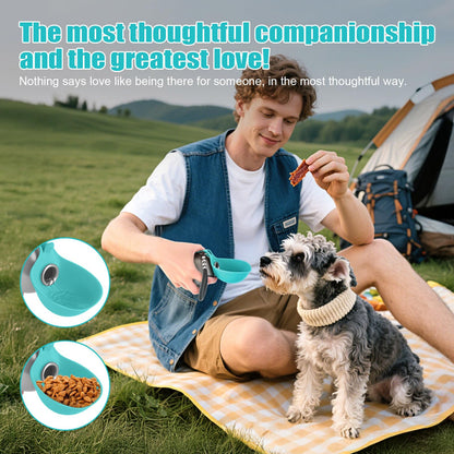 Portable stainless steel dog water bottle with silicone bowl - photo 6