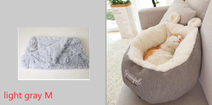 Self-warming cozy cave pet bed for small dogs and cats - photo 12