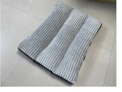 Plush corduroy orthopedic dog mattress, washable flat pet bed - photo 3