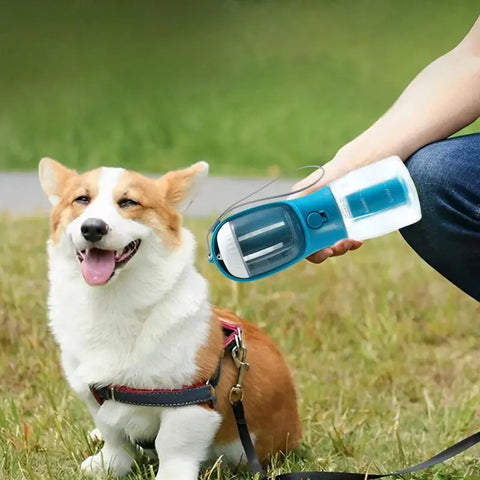 Three-in-one Portable Small Multi-functional Pet  Water Drinking Cups with Garbage Bag