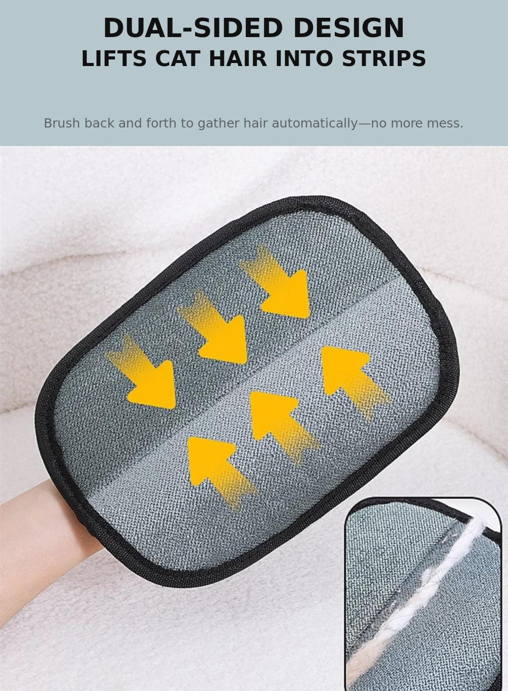 Electrostatic pet hair remover glove reversible mitt - photo 2