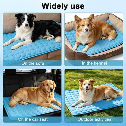 Ice Silk Cooling Pet Mat – Summer Cool Bed for Dogs & Cats (All Sizes) | Breathable & Washable Pet Blanket
