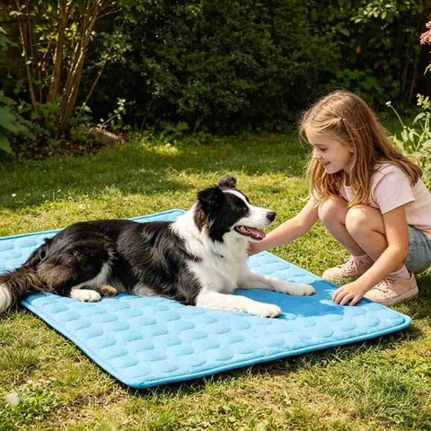 Ice Silk Cooling Pet Mat – Summer Cool Bed for Dogs & Cats (All Sizes) | Breathable & Washable Pet Blanket