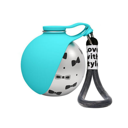 Portable stainless steel dog water bottle with silicone bowl - photo 11