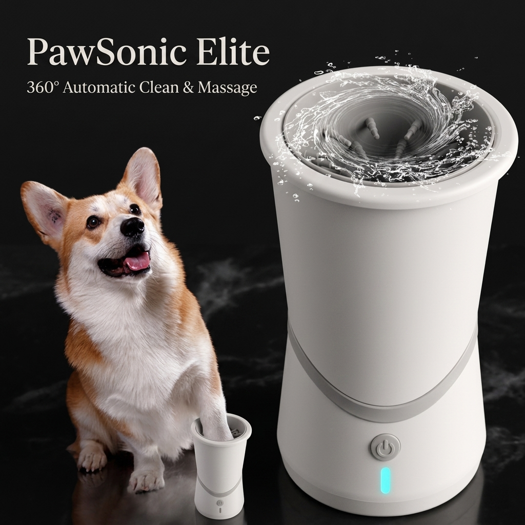 Automatic Dog Paw Cleaner & Massager – USB Rechargeable Portable Pet Paw Washer for Dogs & Cats
