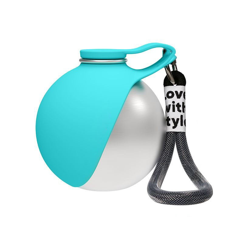 Portable stainless steel dog water bottle with silicone bowl - photo 12