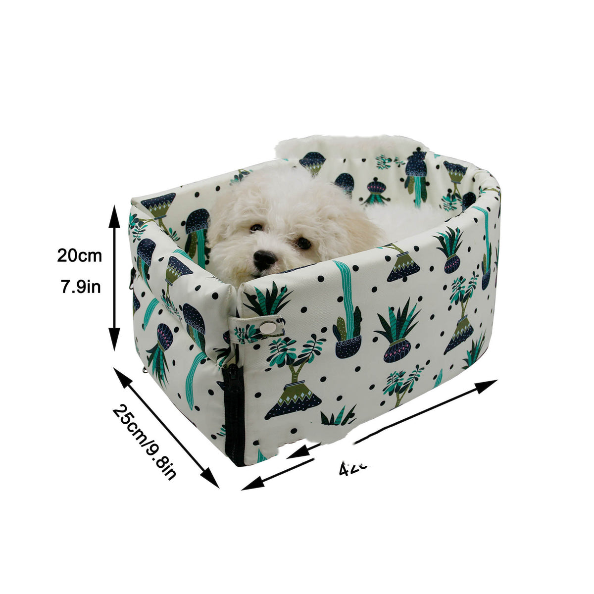 Printed travel car seat pet bed for small dogs and cats - photo 2