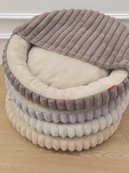 Round Winter Pet Bed – Warm Dog & Cat Bed, 4 Sizes